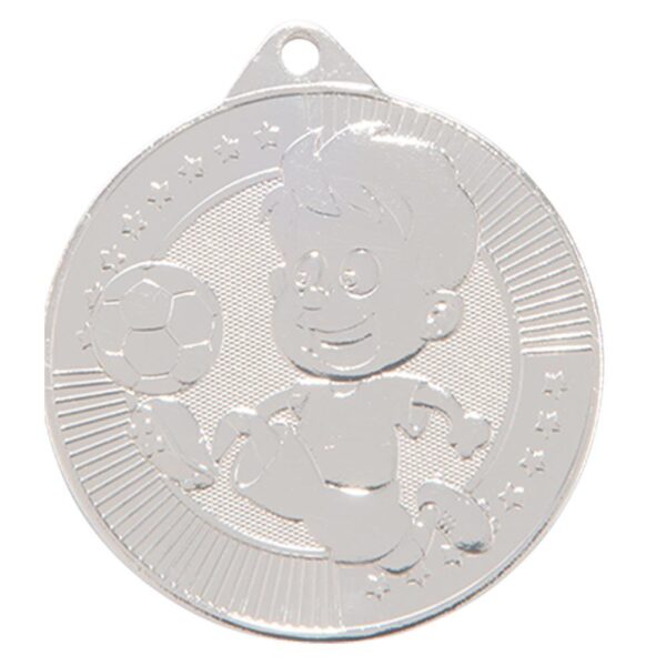 Little Champion Football Medal Silver - Cornish Custom Creations