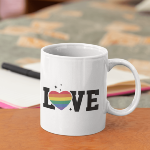 Love' Rainbow Heart LGBT.. Mug - Cornish Custom Creations