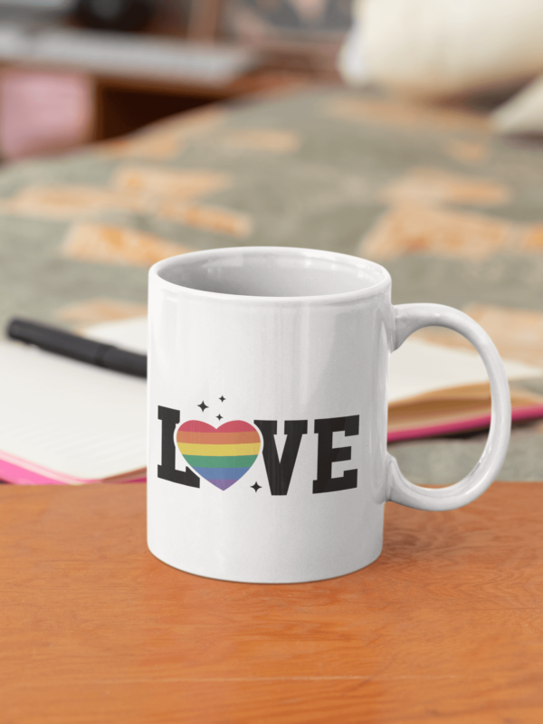 Love' Rainbow Heart LGBT.. Mug - Cornish Custom Creations