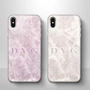 Luxury Glitter Marble With Initials - iPhone 3D Custom Phone Case - Cornish Custom Creations