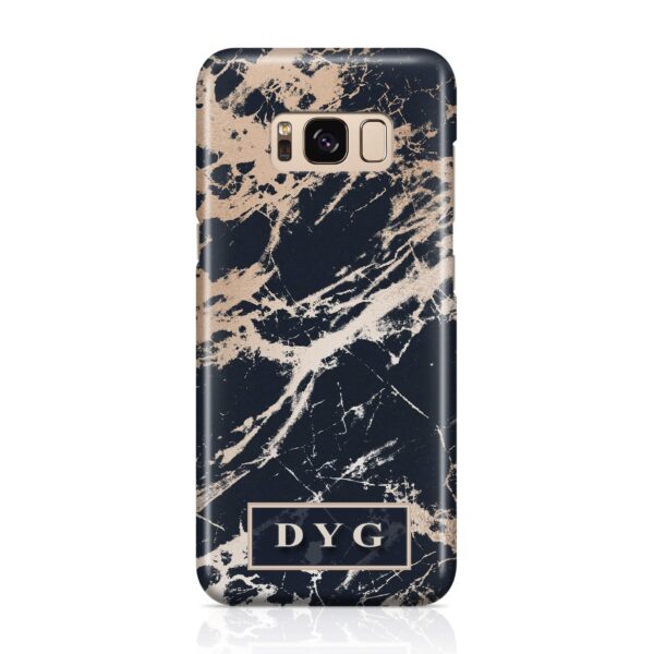 Luxury Gloss Marble With Initials - Samsung Galaxy 3D Phone Case - Cornish Custom Creations