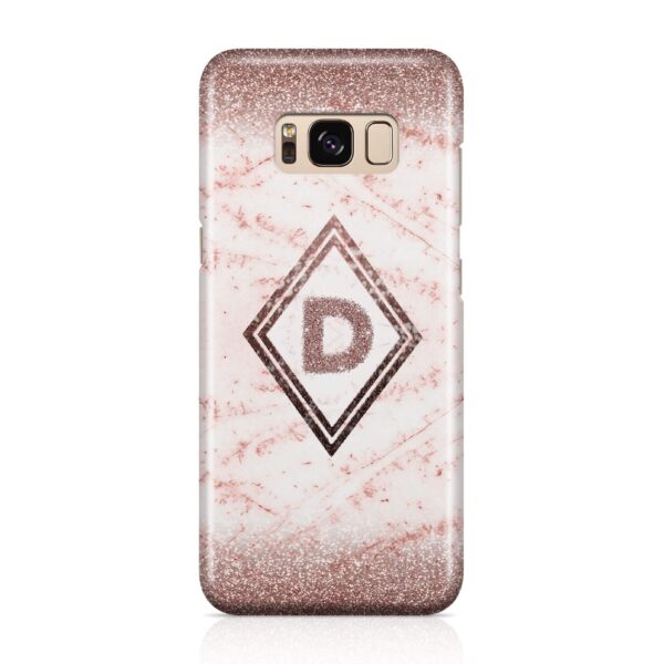 luxury Marble & Glitter With Initial - Galaxy 3D Custom Phone Case - Cornish Custom Creations