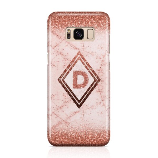 luxury Marble & Glitter With Initial - Galaxy 3D Custom Phone Case - Cornish Custom Creations