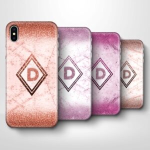 luxury Marble & Glitter With Initial - iPhone 3D Custom Phone Case - Cornish Custom Creations