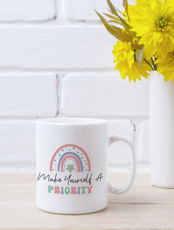 Make Yourself a Priority' Mental Health Awareness Mug - Cornish Custom Creations