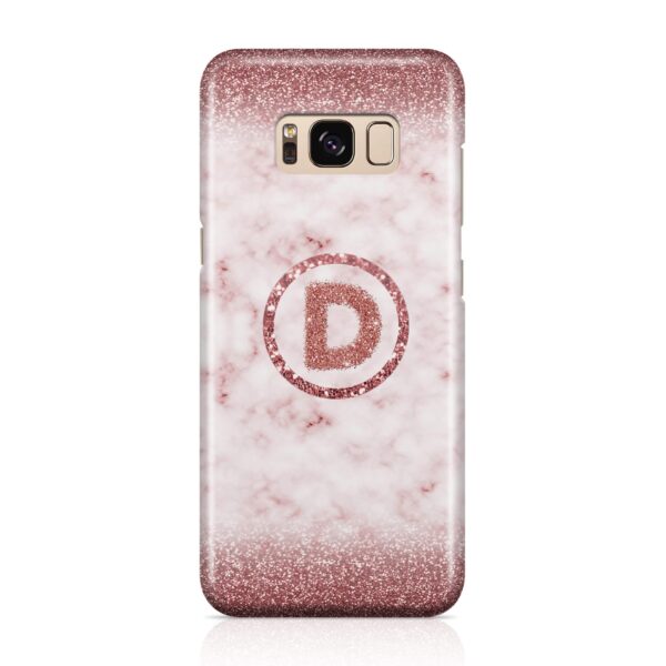 Marble & Glitter With Initial - Galaxy 3D Custom Phone Case - Cornish Custom Creations