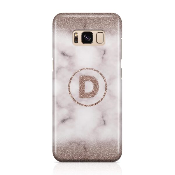 Marble & Glitter With Initial - Galaxy 3D Custom Phone Case - Cornish Custom Creations