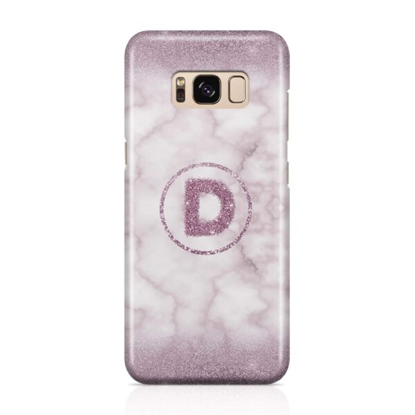 Marble & Glitter With Initial - Galaxy 3D Custom Phone Case - Cornish Custom Creations