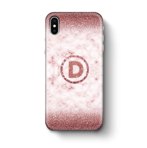 Marble & Glitter With Initial - iPhone 3D Custom Phone Case - Cornish Custom Creations