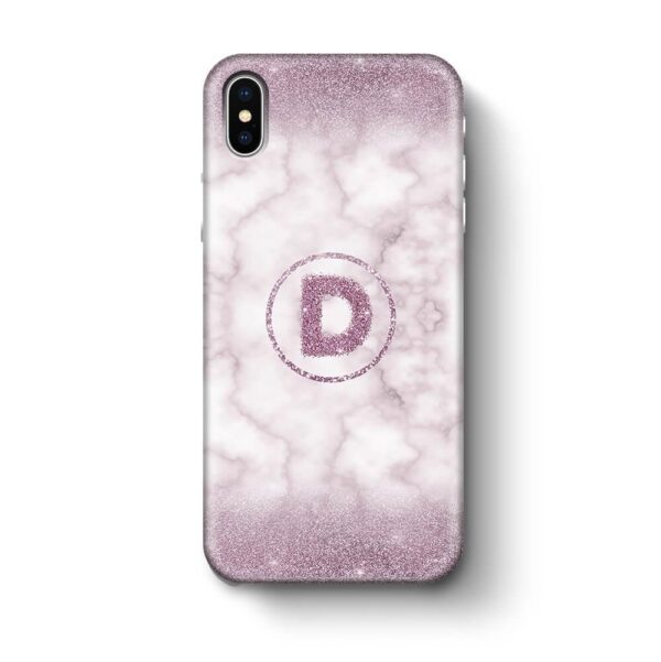 Marble & Glitter With Initial - iPhone 3D Custom Phone Case - Cornish Custom Creations