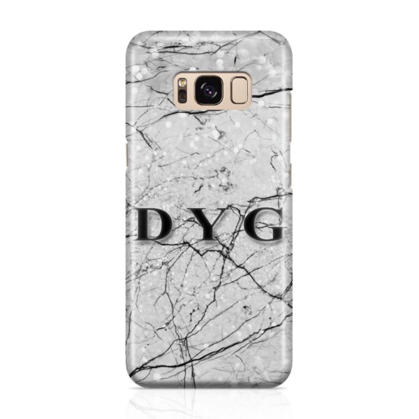 Marble Veins With Initials - Galaxy 3D Personalised Phone Case - Cornish Custom Creations