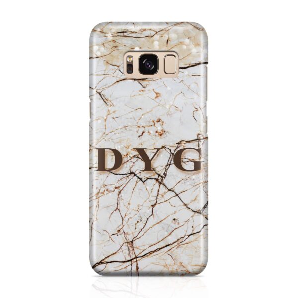 Marble Veins With Initials - Galaxy 3D Personalised Phone Case - Cornish Custom Creations