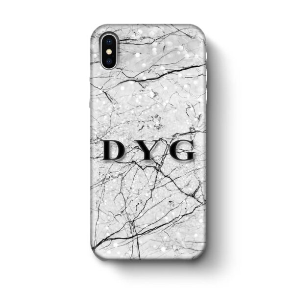 Marble Veins With Initials - iPhone 3D Personalised Phone Case - Cornish Custom Creations