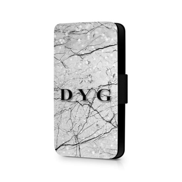 Marble Veins with Initials | Galaxy Wallet Case - Cornish Custom Creations