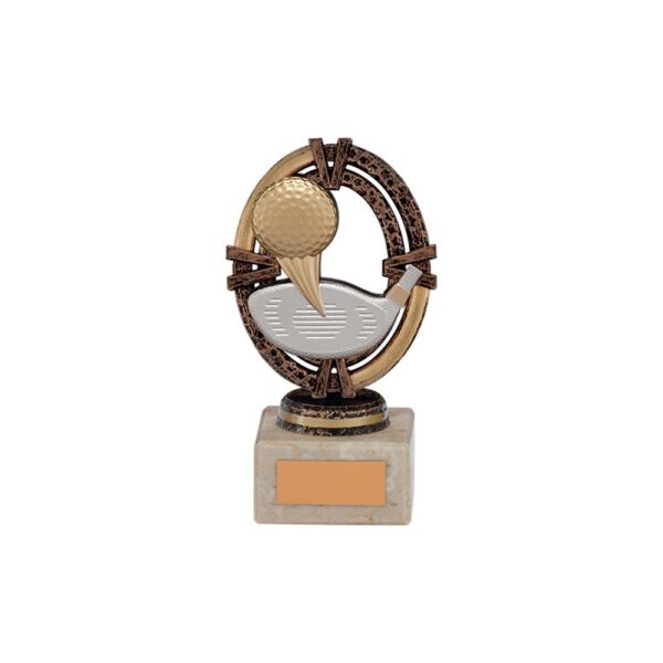 Maverick Legend Block Trophy Golf Bronze - Cornish Custom Creations