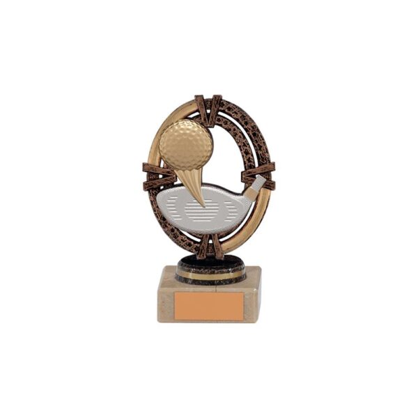 Maverick Legend Block Trophy Golf Bronze - Cornish Custom Creations