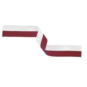 Medal Ribbon Maroon & White - Cornish Custom Creations