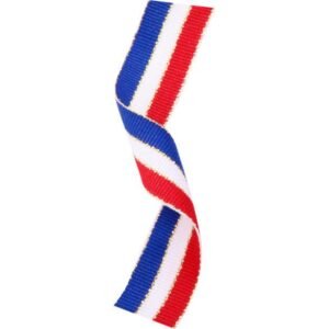 Medal Ribbon Red White & Blue With Gold Thread - Cornish Custom Creations