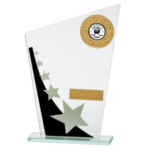 Mega Star Multisport Jade Glass Award Black & Silver - Cornish Custom Creations