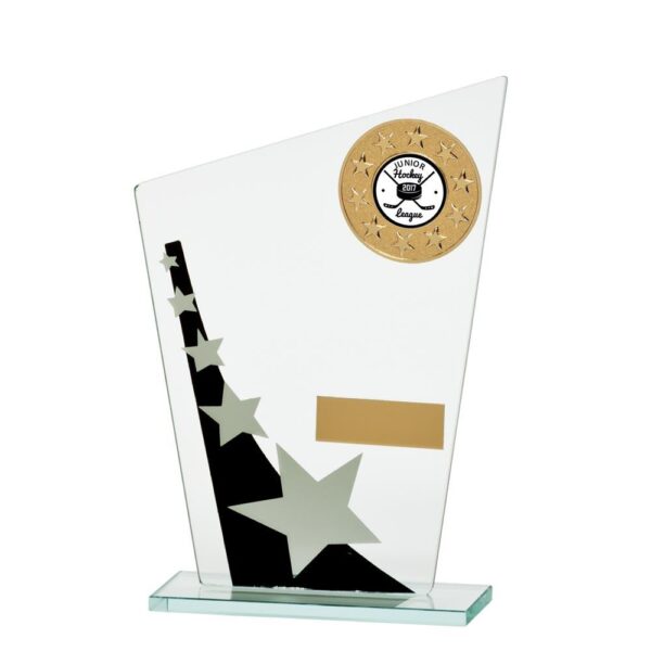 Mega Star Multisport Jade Glass Award Black & Silver - Cornish Custom Creations
