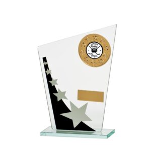 Mega Star Multisport Jade Glass Award Black & Silver - Cornish Custom Creations