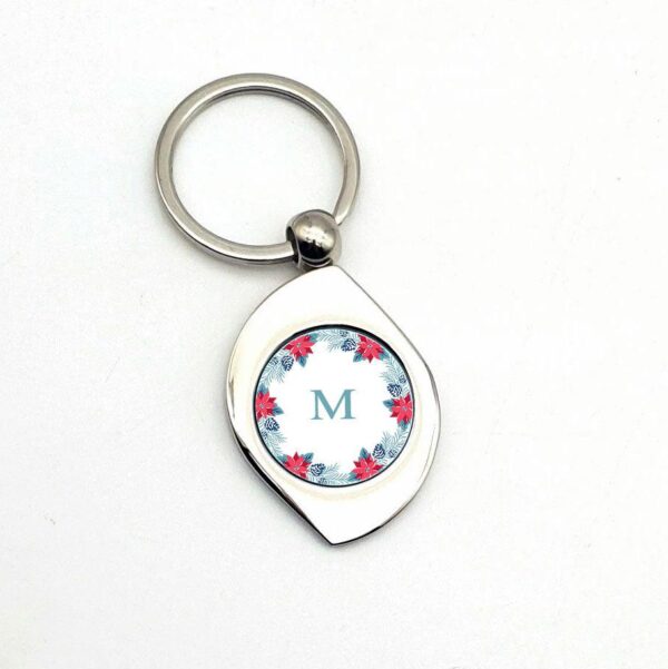 Metal Photo Keyring - Leaf Shape - Cornish Custom Creations