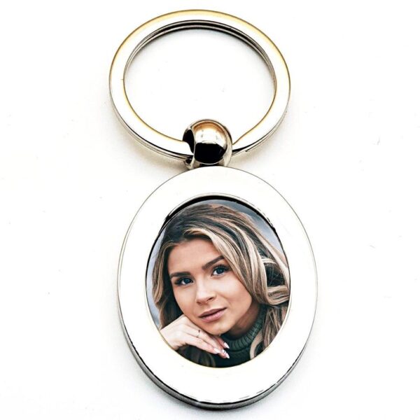 Metal Photo Keyring - Oval Shape - Cornish Custom Creations