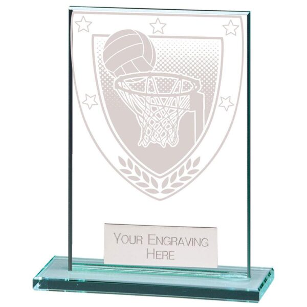 Millennium Netball Jade Glass Award - Cornish Custom Creations