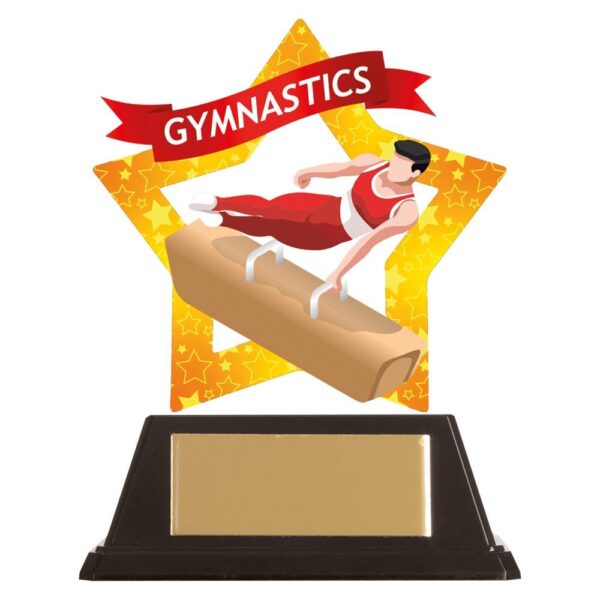 Mini-Star Gymnastics Acrylic Plaque Male - Engrave Express