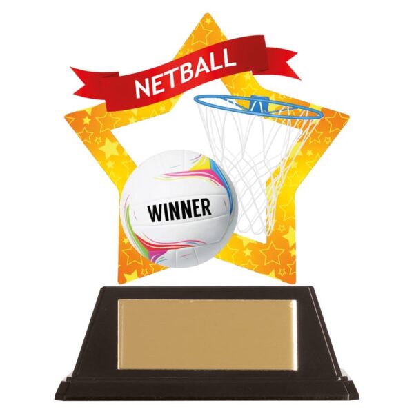 Mini-Star Netball Acrylic Plaque - Cornish Custom Creations