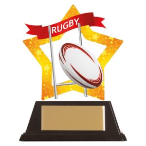 Mini-Star Rugby Acrylic Plaque - Cornish Custom Creations