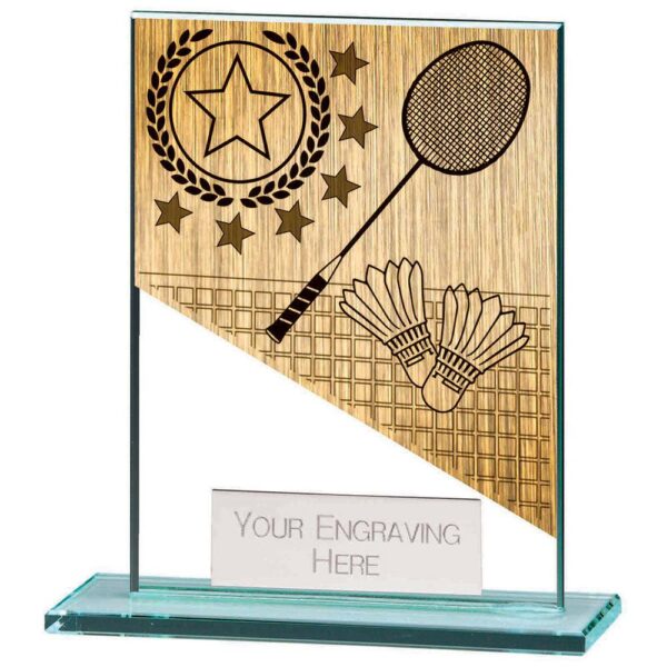 Mustang Badminton Jade Glass Award - Engrave Express