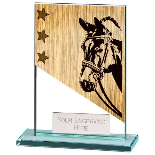 Mustang Equestrian Jade Glass Award - Engrave Express