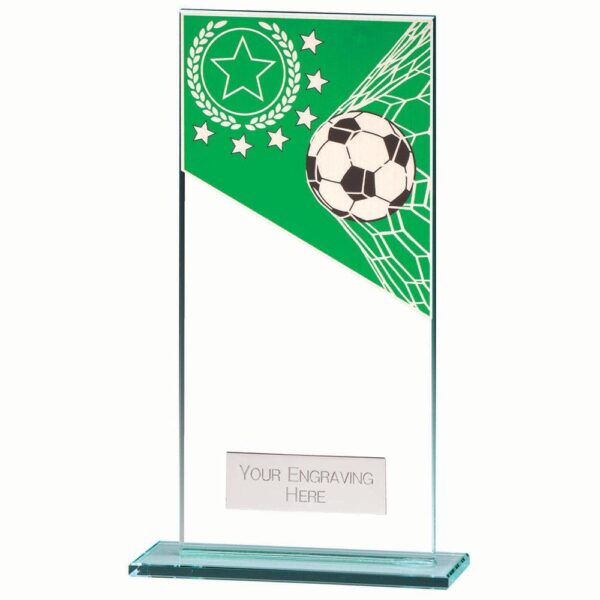 Mustang Football Green Jade Glass Award - Cornish Custom Creations