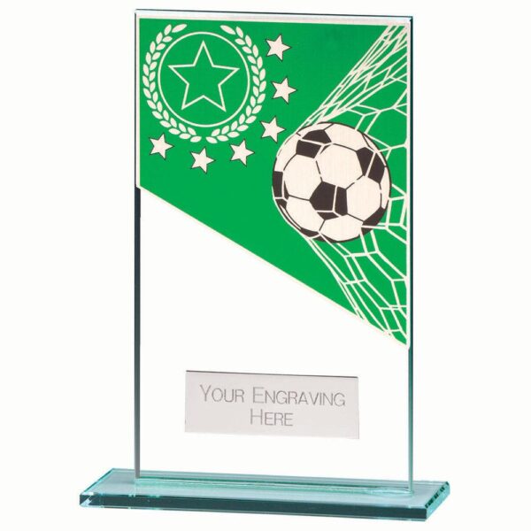 Mustang Football Green Jade Glass Award - Cornish Custom Creations