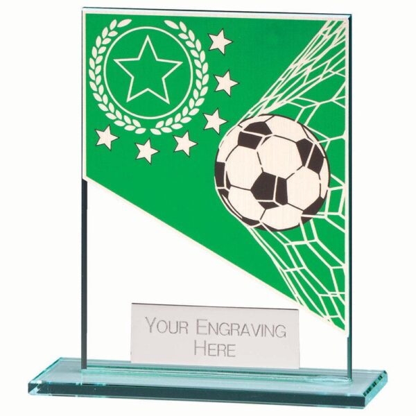 Mustang Football Green Jade Glass Award - Cornish Custom Creations