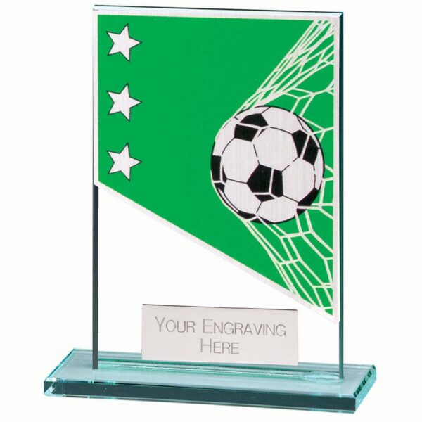 Mustang Football Green Jade Glass Award - Cornish Custom Creations