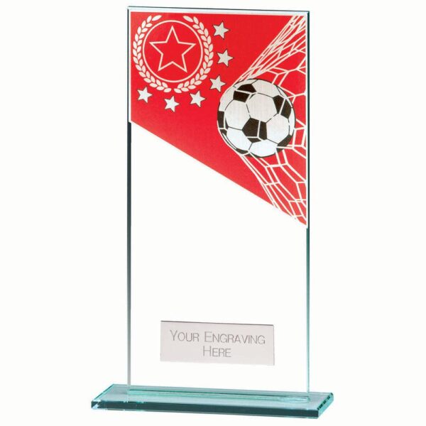 Mustang Football Red Jade Glass Award - Cornish Custom Creations