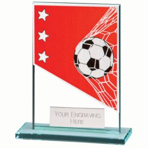 Mustang Football Red Jade Glass Award - Cornish Custom Creations