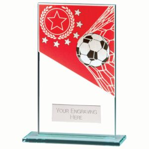 Mustang Football Red Jade Glass Award - Cornish Custom Creations