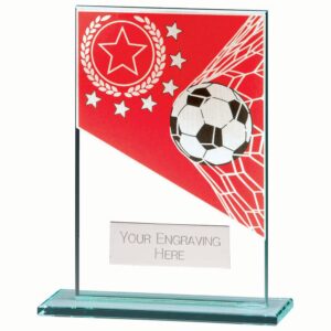 Mustang Football Red Jade Glass Award - Cornish Custom Creations
