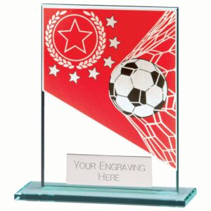Mustang Football Red Jade Glass Award - Cornish Custom Creations