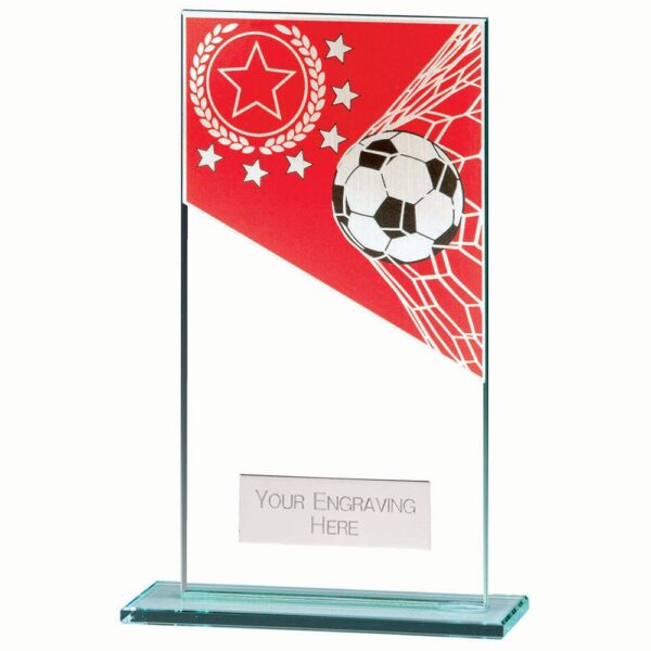 Mustang Football Red Jade Glass Award - Cornish Custom Creations