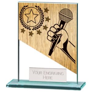 Mustang Karaoke Jade Glass Award - Engrave Express