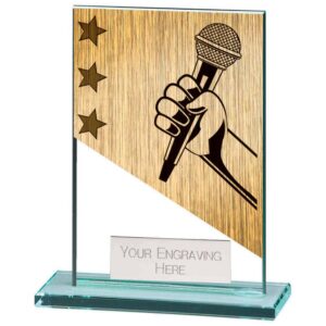 Mustang Karaoke Jade Glass Award - Engrave Express