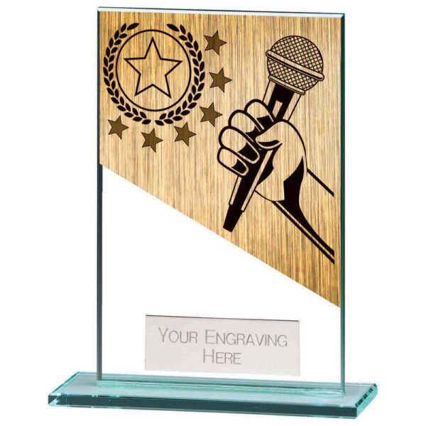 Mustang Karaoke Jade Glass Award - Engrave Express