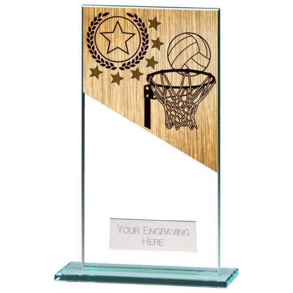 Mustang Netball Jade Glass Award - Cornish Custom Creations
