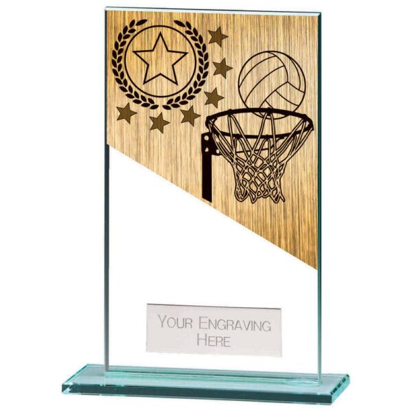 Mustang Netball Jade Glass Award - Cornish Custom Creations