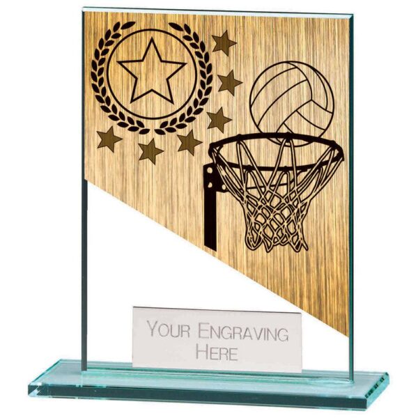 Mustang Netball Jade Glass Award - Cornish Custom Creations