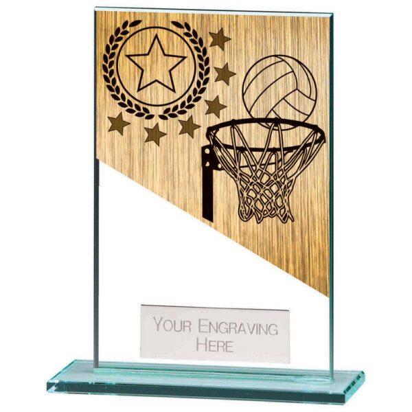 Mustang Netball Jade Glass Award - Cornish Custom Creations